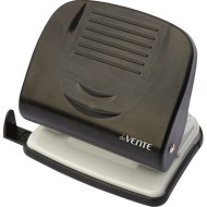 Дырокол deVENTE  30 лист, пластик, линейка, черный