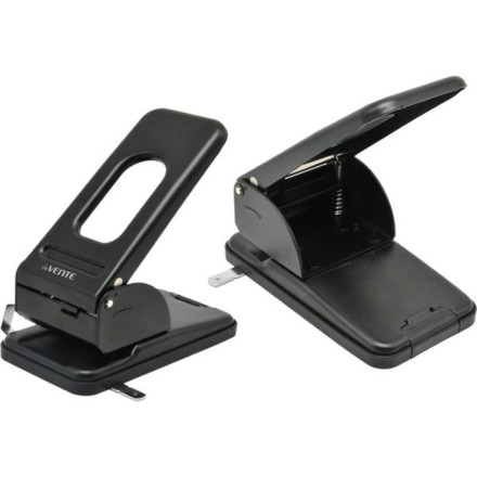 Дырокол deVENTE  60 лист, металл., линейка, чёрный