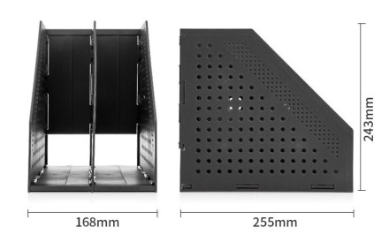 Накопитель д\бумаг верт. 2 отд. Deli 16.8*25.5*24.3см черный сборный (186292)