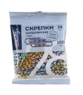 Скрепки 28мм - 100шт. цветные Зебра, пакет С28-100 ПЗ Пл