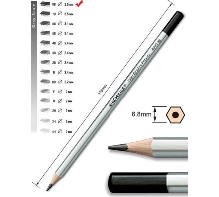 Карандаш чернографитный ACMELIAE 8B, 1 шт.