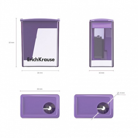 Точилка пласт. с контейнером  1 отв. City Mini, Pastel, ассорти (208052)