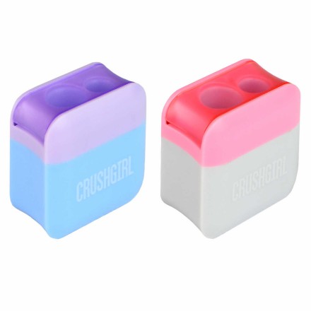 Точилка пласт. 2 отв."Фешн девочки" 3,6*3,6*2см, ассорти (247365)