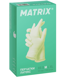 Перчатки латексные MATRIX Mild Touch Latex бело-желтые, размер L, 100 шт. (50 пар)