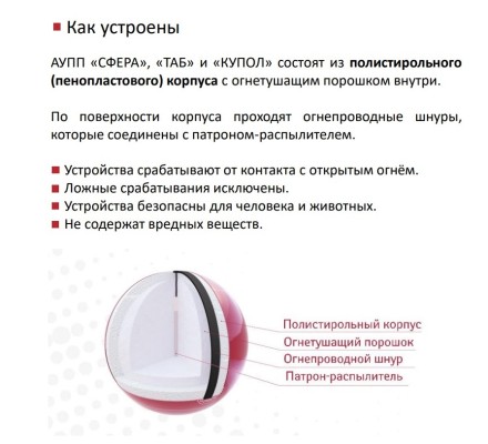 Автономная установка пожаротушения "Сфера" FINFIRE красная