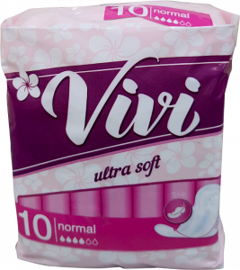 Гигиенические прокладки VIVI NORMAL ULTRA SOFT, 10 шт, 3 капли, 225 мм