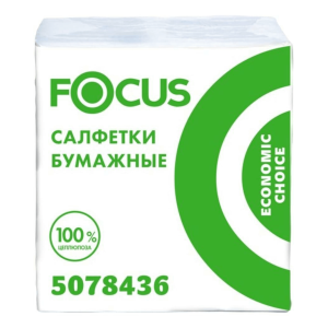 Бумажные салфетки Focus economic choice 20х24 см, 1 слой, 100 шт.