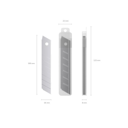 Лезвие сменное д\канц. ножа 18 мм, 10 шт.