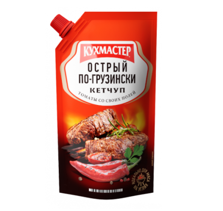 Кетчуп КУХМАСТЕР "Острый по-грузински", 350 г (дой-пак)