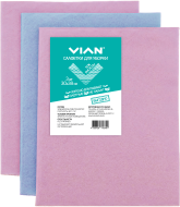 Салфетки для уборки VIAN, вискоза 50%, цвет произвольный, 30х38 см, 3 шт.