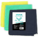 Салфетки для уборки VIAN, микрофибра, 29х29 см, 3 шт. Салфетки для уборки VIAN, микрофибра, 29х29 см, 3 шт.