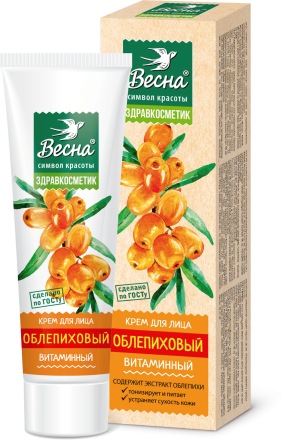 Крем для лица ВЕСНА "Здравкосметик" ОБЛЕПИХОВЫЙ, 40 мл