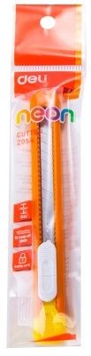 Нож канцелярский Deli, 9 мм, сталь, корп. ассорти (2)