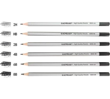 Набор карандашей  ACMELIAE ArtMate  6 шт. (2H,HB,2B,4B,6B,8B) блистер