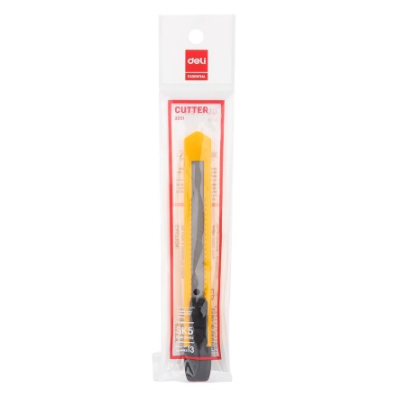 Нож канцелярский Deli  9 мм, сталь, корп. ассорти