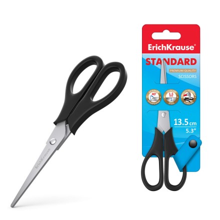 Ножницы EK "EasyCut", 13,5 см, черные