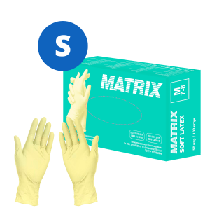 Перчатки латексные MATRIX Soft Latex бежевые, размер S, 100 шт. (50 пар)