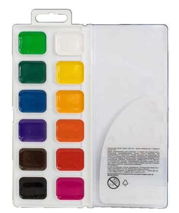 Краски акварельные 12 цв. Классика, медовые, п/упак, б/к