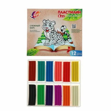 Пластилин 12 цв 180г ZOO, карт. кор.