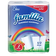 Полотенца бумажные FAMILIA 2 слоя, 2 шт.
