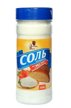 Соль экстра йодированная 500 г, банка ПЭТ