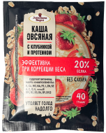 ЭВ Каша овсяная с клубникой и протеином, 40 г