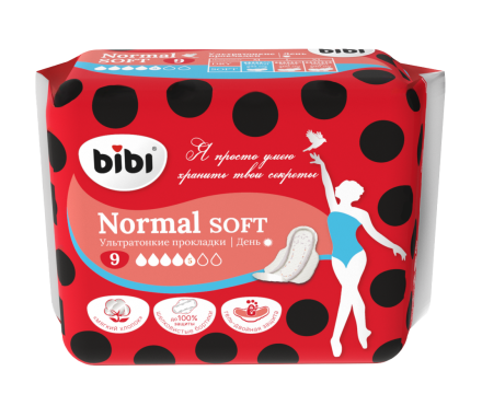 Прокладки "BIBI" Normal Soft,  5 капель, 9 шт.