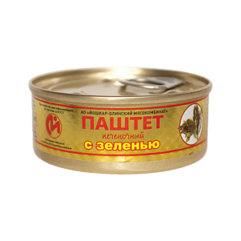 Консервы мясные Паштет печеночный с зеленью №1 с ключом, 100 г