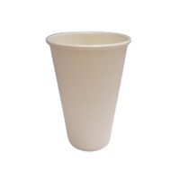 Одноразовая посуда Стакан бумажный однослойный 400 мл, белый, 1 шт.