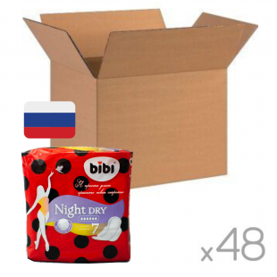 Прокладки "BIBI" Night Dry 7 шт. 6 капель, Россия, короб 48 уп.