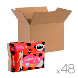 Прокладки "BIBI" Super Dry 8 шт. 5 капель, короб 48 уп.
