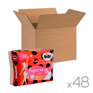 Прокладки "BIBI" Super Dry 8 шт. 5 капель, короб 48 уп.