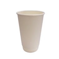 Одноразовая посуда Стакан бумажный двухслойный 400 мл, белый, 1 шт.