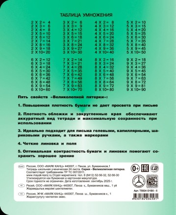 Тетрадь А5 24л Маяк Кнац "Великолепная 5"