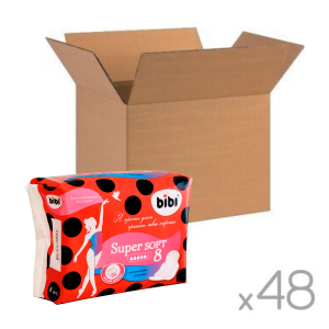 Прокладки "BIBI" Super Soft 8 шт. 5 капель, короб 48 уп.