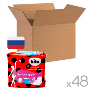 Прокладки "BIBI" Super Soft 8 шт. 5 капель, Россия, короб 48 уп.