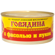 Консервы мясные Говядина с фасолью и луком №8, 325 г