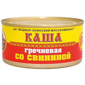 Консервы мясные Каша гречневая со свининой №8, 325 г