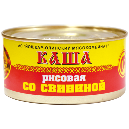 Консервы мясные Каша рисовая со свининой №8, 325 г