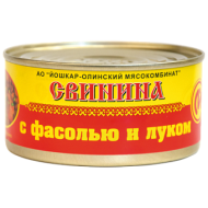 Консервы мясные Свинина с фасолью и луком №8, 325 г
