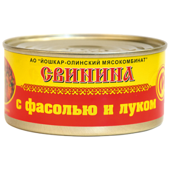 Консервы мясные Свинина с фасолью и луком №8, 325 г